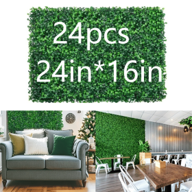 24PCS 24x16 Inch Artificial Hedge Panels - Realistic Greenery Privacy Screen for Outdoor Fence, Garden Wall, Patio Decor & Indoor Backdrop