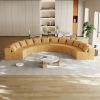 Corduroy curved sectional Foam sofa with 12 pillows,Curved Symmetrical Modular Semi Circular Sofa Sectional for bedroom, living room