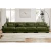 Super Comfort Oversized Modular Velvet Sectional Sofa Couch with Movable Ottoman,Corner Sectional with Bolstered Armrests, Deep Seat Cloud Couch