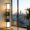Modern Shelf Floor Lamp with Dual Ambient Light, Standing Lamp Living Room
