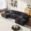 U-shaped Modular Compression Sofa ModernMinimalist Corduroy Design No AssemblyRequired Comfortable for Living Rooms andBedrooms-gray
