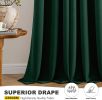 Hunter Green Blackout Curtains for Bedroom Living Room 63 Inches Long 2 Panels