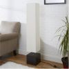 Rice paper floor lamp with dark wood base; bulb and paper shade