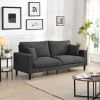 74" High Resilience three seater Sofa, Wooden Frame 3 Seat Sofa, Comfy , Modern Upholstered Sofa, Living Room Bedroom Apartment , Dark gray