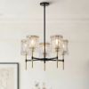 Modern 5-Light Black and Gold Chandelier