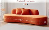 90" Curved Sofa with Throw Pillows, 4 Seater Luxury Velvet Couch with Half Moon Design and High-Density Foam, Ideal for Modern Living Room