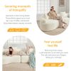 Curved Boneless Sofa,Compression Modular 110'' Sectional,White High-Density,Couches Sleeper for Living Room Bedroom Apartment Lounge,Chenille