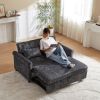 58.27 Inch Upholstery Sofa Bed - Modern Chenille Fabric Loveseat with Adjustable Back - Classic Pull-Out Sofa Bed - Cozy for Living Room or Bedroom -