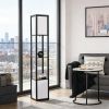 Modern Shelf Floor Lamp with Dual Ambient Light, Standing Lamp Living Room