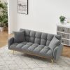 69 Inch Sofa Bed Gray with Adjustable Teddy Sofa for Small Space Living Room and Bedroom