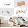 Curved Boneless Sofa,Compression Modular 110'' Sectional,White High-Density,Couches Sleeper for Living Room Bedroom Apartment Lounge,Chenille