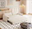66" Queen Pull Out Sofa Bed, 3-in-1 Convertible Sleeper Sofa with Side Storage