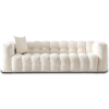 Eden Modern Tufted Chesterfield Boucle Fabric Sofa in Cream, Luxurious and Comfortable Living Room Furniture 33"H x 86.6"W x 37.4"D for Living Room