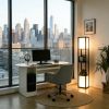 Modern Shelf Floor Lamp with Dual Ambient Light, Standing Lamp Living Room