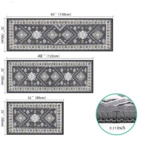 Boho Kitchen Rug Sets 3 Piece With Runner Non Slip Kitchen Rugs And Mats Washable Kitchen Mats For Floor Thick Kitchen Floor Mat Carpet Runner Ru (Option: 1)