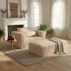 Compressed Lounge Chair with Ottoman, Oversized Corduroy Sofa, Vacuum Packed for Easy Shipping, No Assembly Required