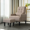 Living room sofa single chair with ottoman, Modern multi-function fabric living room chair bed