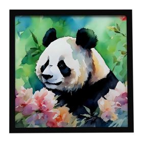 Panda Framed Metal Print Bathroom, Kitchen, Office, Home Decor Wall Art Ready to Hang, Square, 8X8 (Default: Default)