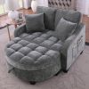 Sofa with Sleep Function, Small Sofa, Chaise Longue, 2-in-1 Sofa Bed Storage Stool & 4 Cushions, for Small Living Room