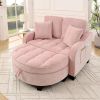 Sofa with Sleep Function, Small Sofa, Chaise Longue, 2-in-1 Sofa Bed Storage Stool & 4 Cushions, for Small Living Room