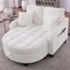 Sofa with Sleep Function, Small Sofa, Chaise Longue, 2-in-1 Sofa Bed Storage Stool & 4 Cushions, for Small Living Room