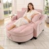 Sofa with Sleep Function, Small Sofa, Chaise Longue, 2-in-1 Sofa Bed Storage Stool & 4 Cushions, for Small Living Room