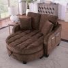 Sofa with Sleep Function, Small Sofa, Chaise Longue, 2-in-1 Sofa Bed Storage Stool & 4 Cushions, for Small Living Room