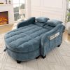 Sofa with Sleep Function, Small Sofa, Chaise Longue, 2-in-1 Sofa Bed Storage Stool & 4 Cushions, for Small Living Room