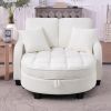 Sofa with Sleep Function, Small Sofa, Chaise Longue, 2-in-1 Sofa Bed Storage Stool & 4 Cushions, for Small Living Room