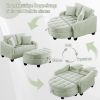 Sofa with Sleep Function, Small Sofa, Chaise Longue, 2-in-1 Sofa Bed Storage Stool & 4 Cushions, for Small Living Room