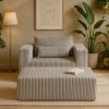 Compressed Lounge Chair with Ottoman, Oversized Corduroy Sofa, Vacuum Packed for Easy Shipping, No Assembly Required