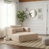 Compressed Lounge Chair with Ottoman, Oversized Corduroy Sofa, Vacuum Packed for Easy Shipping, No Assembly Required