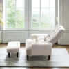 Living room sofa single chair with ottoman, Modern multi-function fabric living room chair bed
