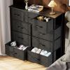 Dresser For Bedroom With 9 Fabric Storage Drawer Wardrobe Tall Chest Organizer Closet Adult Kids Clothes Cabinet Furniture